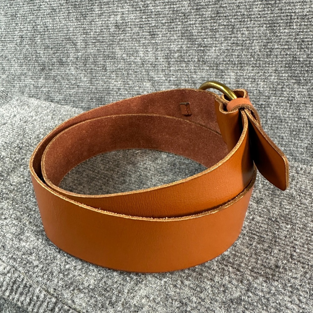 Banana Republic Cognac Brown Cow Leather O-Ring Buckle Belt Womens Size M - Picture 13 of 15
